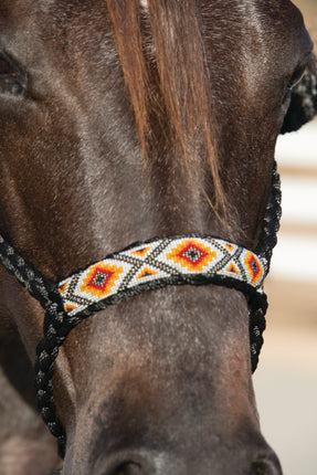 Professional's Choice Cowboy Braided Halter Beaded Black/Orange