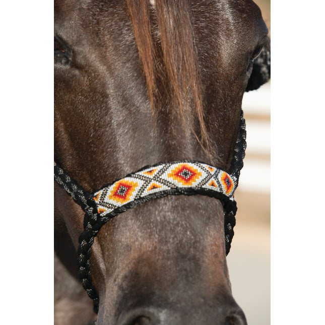 Professional's Choice Cowboy Braided Halter Beaded Black/Orange