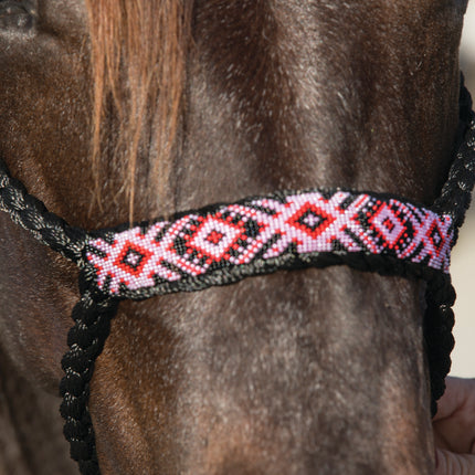 Professional's Choice Cowboy Braided Halter Beaded Black/Pink