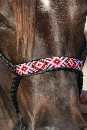 Professional's Choice Cowboy Braided Halter Beaded Black/Pink