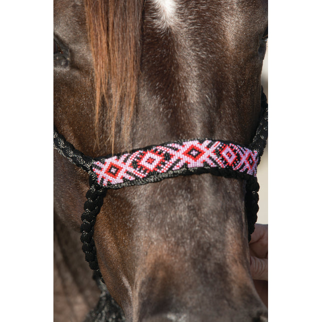 Professional's Choice Cowboy Braided Halter Beaded Black/Pink