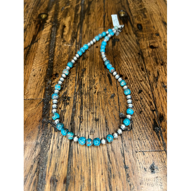 16" 6mm Round Turquoise Navajo Pearl