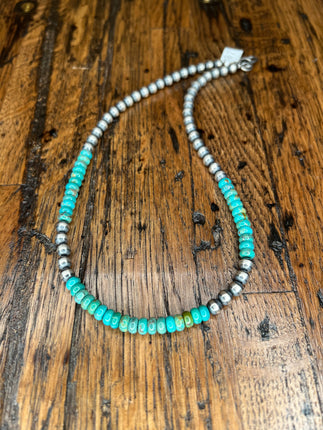 16" 6mm Beveled Turquoise Navajo Pearl