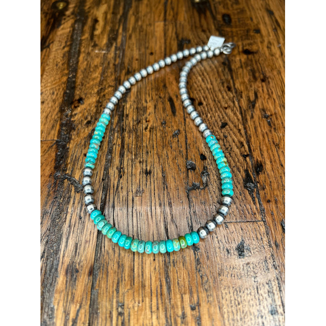 24" 6mm Beveled Turquoise Navajo Pearl