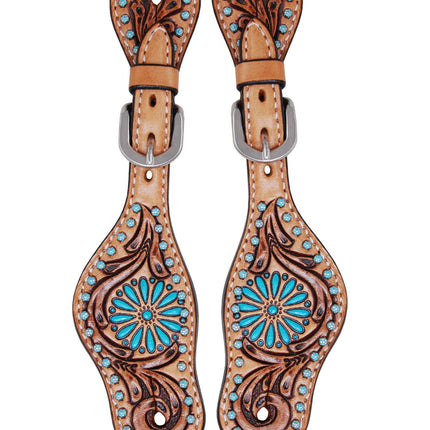 Rafter T Spur Strap Turquoise Zuni Kids