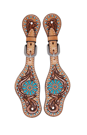 Rafter T Spur Strap Turquoise Zuni Kids
