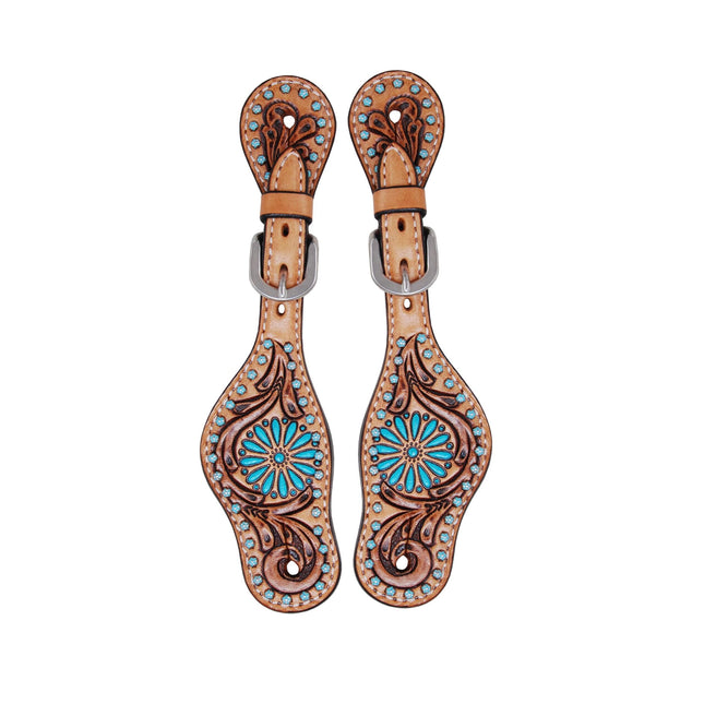 Rafter T Spur Strap Turquoise Zuni Kids