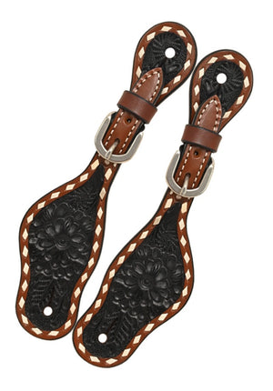 Rafter T Kid Spur Straps w/ Black Wash