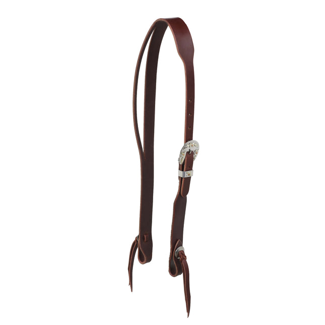 Berlin Split Ear Headstall Latigo w/ Floral Buckle