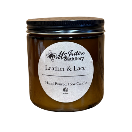 McIntire Saddlery Candle 16oz - Leather & Lace