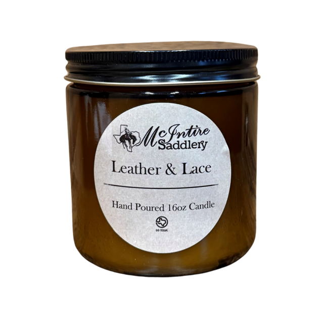 McIntire Saddlery Candle 16oz - Leather & Lace