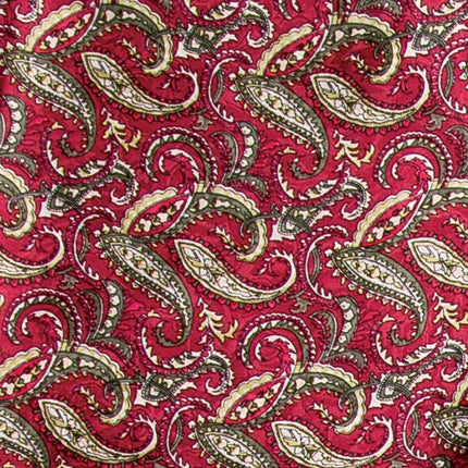 Mini Wild Rag Paisley Wine Olive