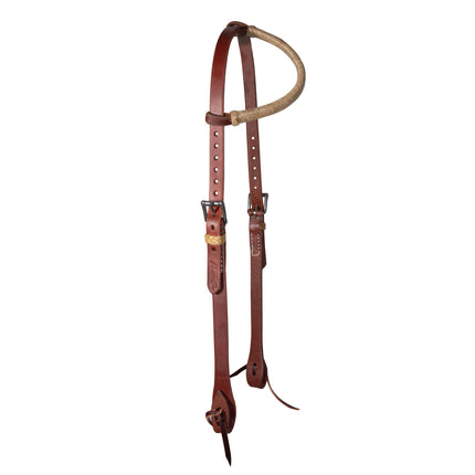 PC Ranch Headstall 5/8" Single Ear Rawhide Double Buckle