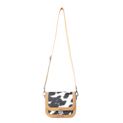 Myra Luna Frost Hairon Leather Bag Golden Saddle