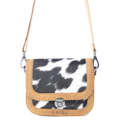 Myra Luna Frost Hairon Leather Bag Golden Saddle