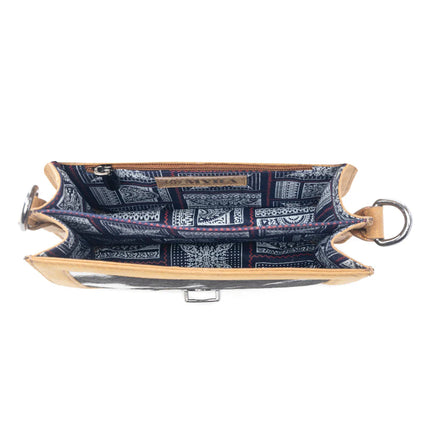 Myra Luna Frost Hairon Leather Bag Golden Saddle