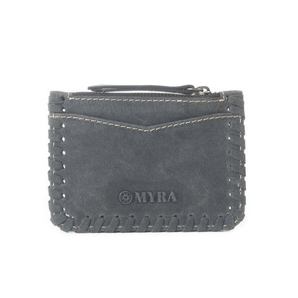 Myra Outlander Edge Western Embroided Credit Card Holder Ash Grey