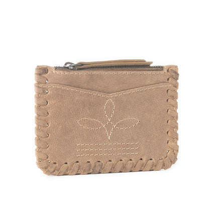 Myra Outlander Edge Western Embroided Credit Card Holder Beige