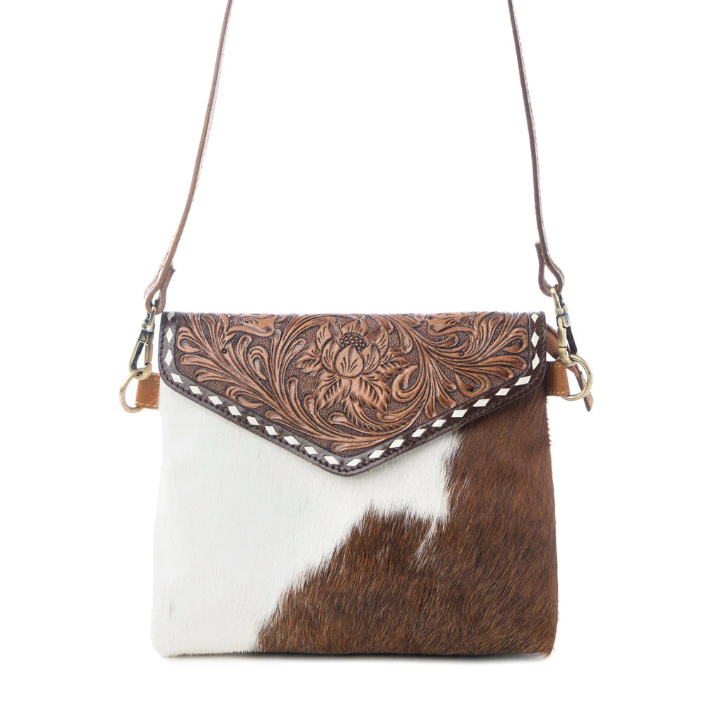 Myra Dune lily Handtooled Hairon Snowdrift Hide – National