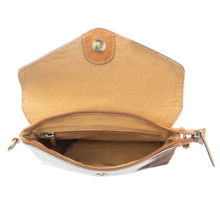 Myra Dune lily Handtooled Hairon Snowdrift Hide