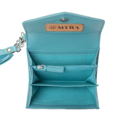 Myra Elsie Handtooled Leather Wallet Lagoon Trail