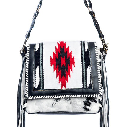 Myra Zunia Leather & Hairon Bag in Coal