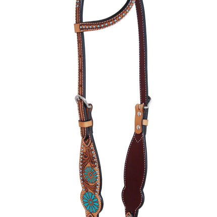 Rafter T Zuni Turquoise Headstall Single Ear