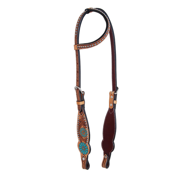 Rafter T Zuni Turquoise Headstall Single Ear