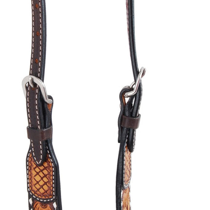 Rafter T Floral & Sunflower Tooling Headstall Single Ear