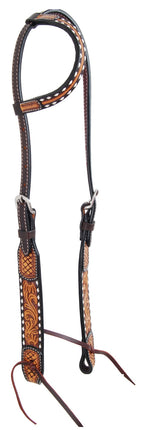 Rafter T Floral & Sunflower Tooling Headstall Single Ear