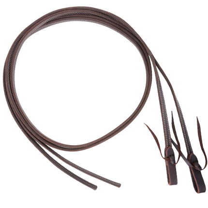 Split Reins 5/8-inch Thick Tied Ends with Double Stitched Light Latigo