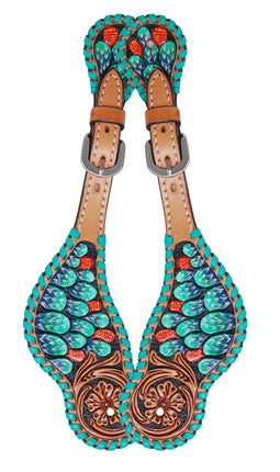 Rafter T Spur Straps Painted Cactus