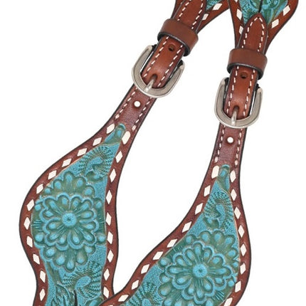 Rafter T Spur Straps w/ Turquoise Wash