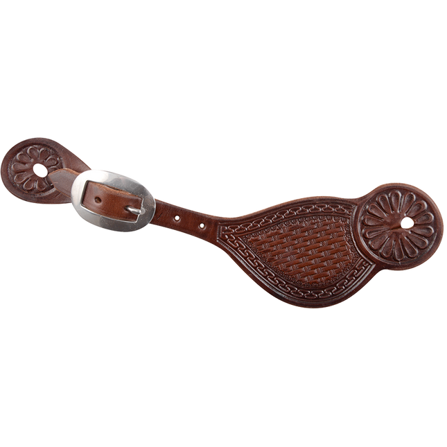 Martin Spur Straps Tombstone San Carlos and Basket Tooling Chocolate