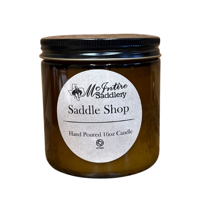 McIntire Saddlery Candle 16oz - Saddle Shop