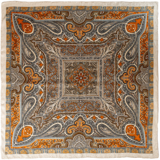 Wild Rags Paisley Orange Ivory