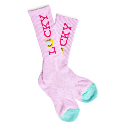 Lucky Chuck Lucky Lavender Light Pink Performance Boot Socks
