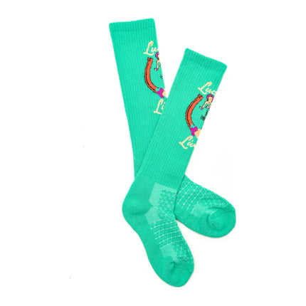 Lucky Chuck Lucky Living Island Cowgirl Turquoise Performance Boot Socks