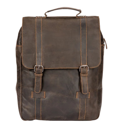 Leather Laptop Backpack Melbourne Brown