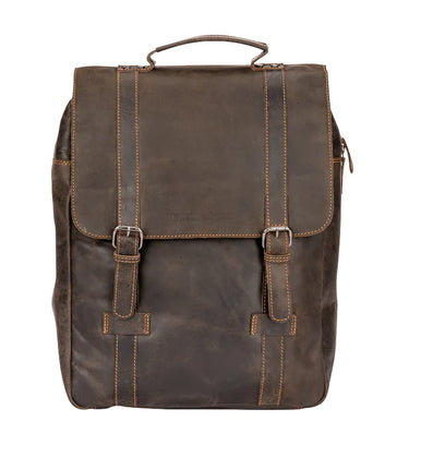 Leather Laptop Backpack Melbourne Brown