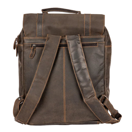 Leather Laptop Backpack Melbourne Brown
