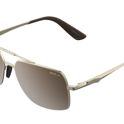 BEX Wing Sunglasses - Matte Gold/Brown