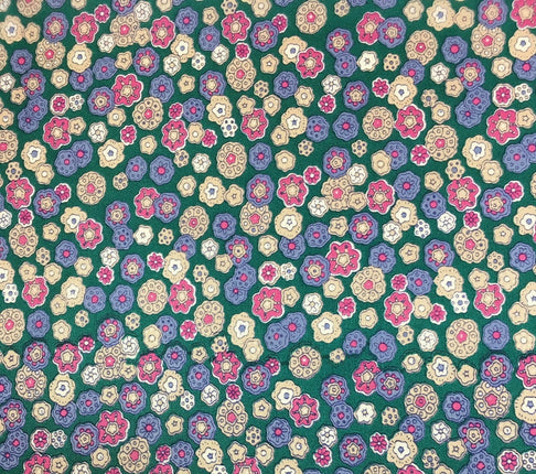 Wild Rags Frontier Calico Teal Flowers