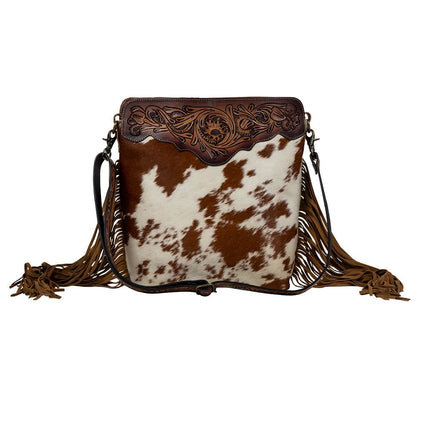 Myra Artesia Way Fringed Tooled Bag