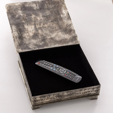 Square Silver Box w/ Turquoise Stone 12x12