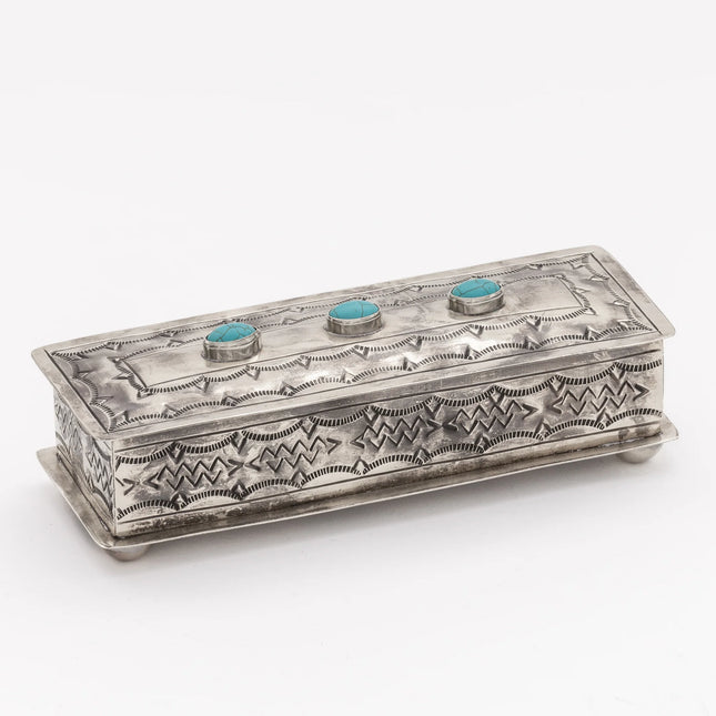 Stamped Eyeglass Box w/ Turquoise