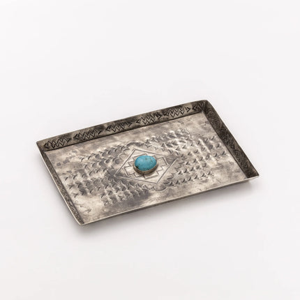 Medium Stamped Tray w/ Turquoise