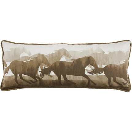 Brown & White Running Horse Pillow