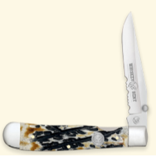 Whiskey Bent Knife Locking Trapper Burnt Bone
