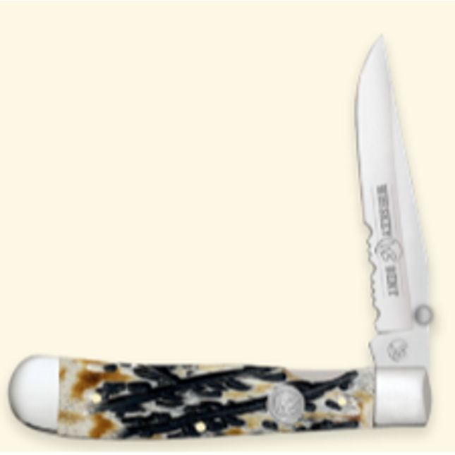 Whiskey Bent Knife Locking Trapper Burnt Bone